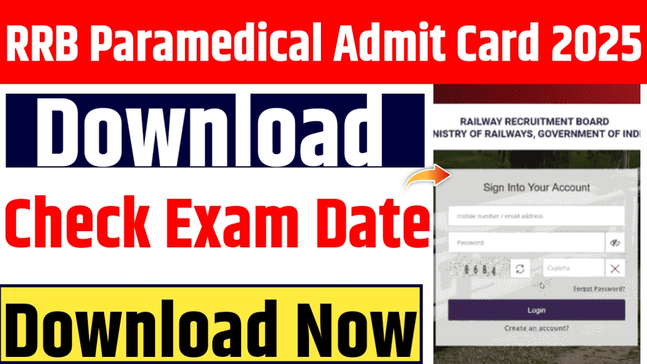 RRB Paramedical Admit Card 2025