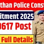 Rajasthan Police Constable Recruitment 2025 For 9617 Post : Apply Online Date & Eligibility & More Info