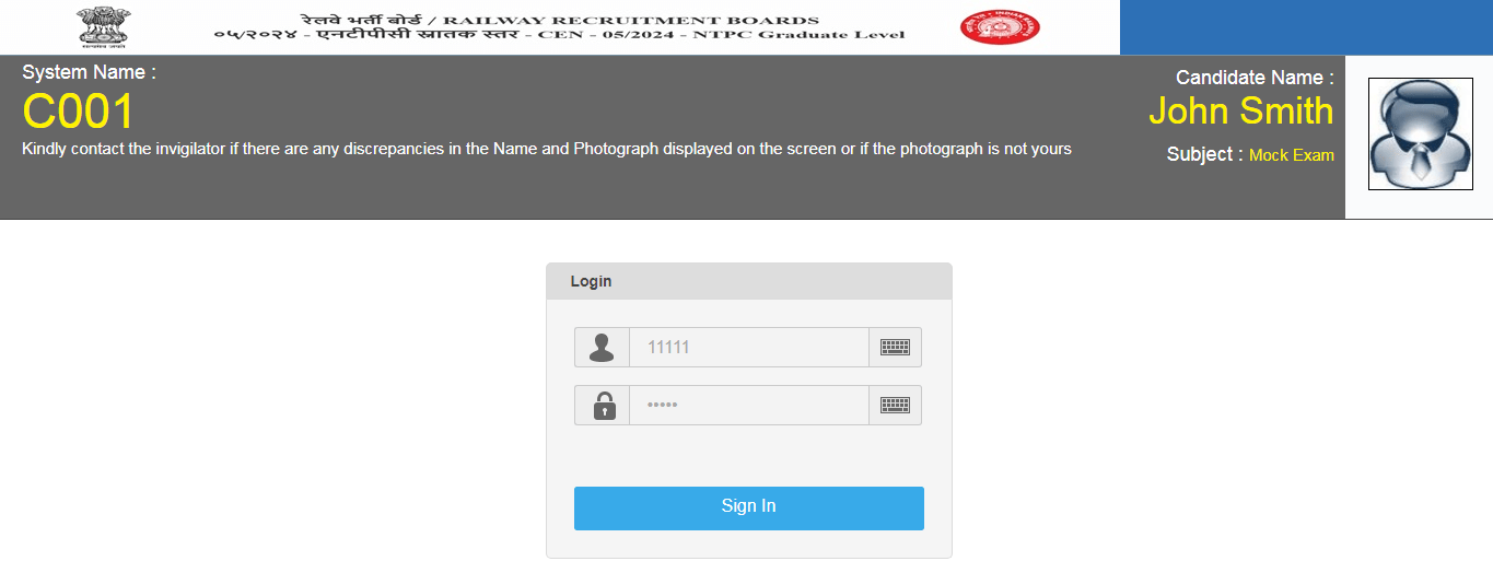 RRB NTPC Official Mock Test 2025