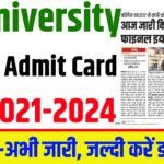 JP University Part 3 Admit Card 2021-24 Download