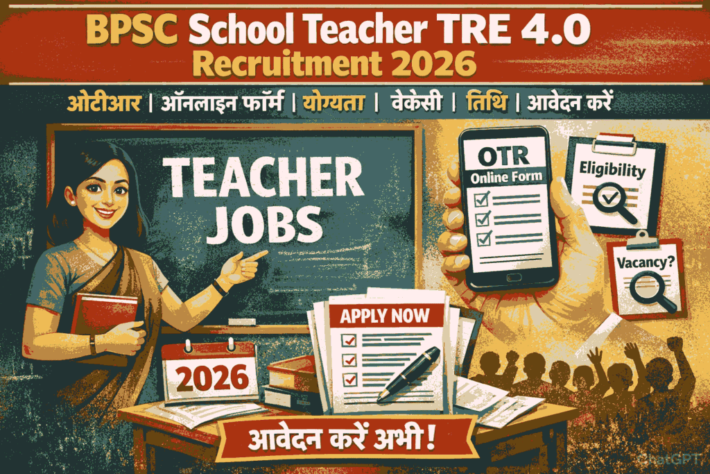 BPSC School Teacher TRE 4.0 Recruitment 2026 – Online Form, Eligibility, Vacancy, Date, Apply Process