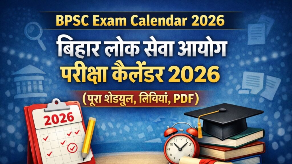 BPSC Exam Calendar 2026: बिहार लोक सेवा आयोग परीक्षा कैलेंडर 2026 (पूरा शेड्यूल, तिथियाँ, PDF)