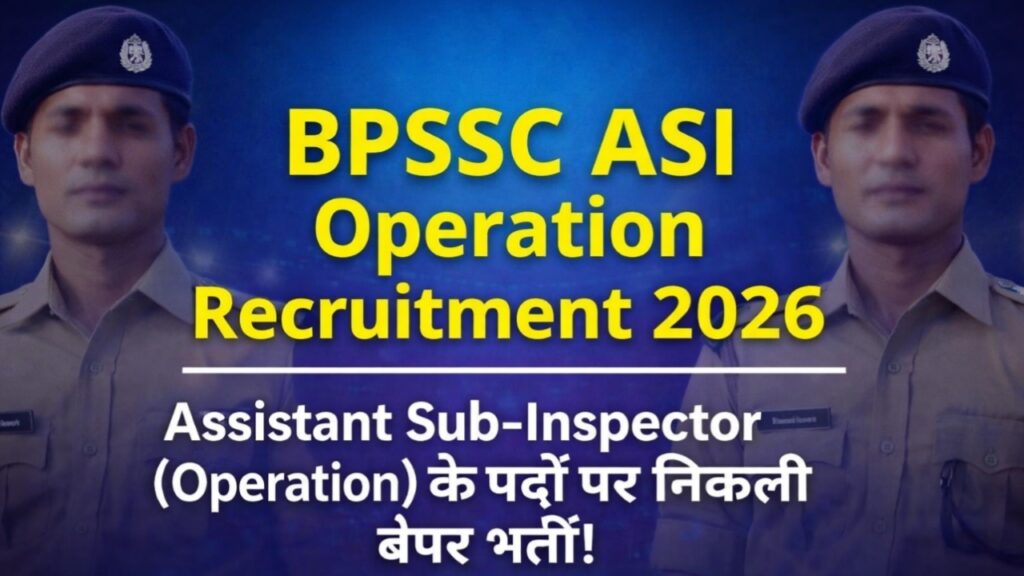 BPSSC ASI Operation Recruitment 2026 : Assistant Sub-Inspector (Operation) के पदों पर निकली बंपर भर्ती!