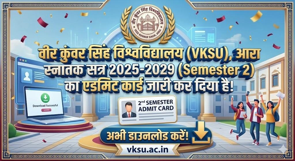 vksu ug sem 2 admit card 2025-29 vksu semester 2 ba bsc bcom admit card 2025-29
